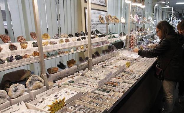 Una exposición de minerales.