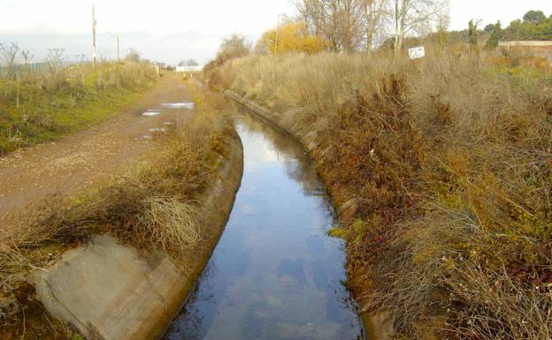Acequia de riego en La Rioja.
