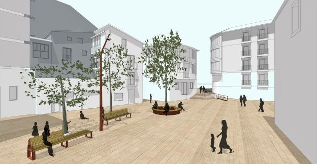 Imagen virtual de cómo quedará la plaza de la Cruz, una vez se hagan las obras. ::