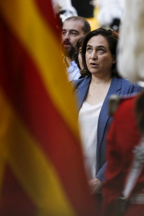 Colau en los actos de la Diada del pasado lunes. :: pau barrena / afp