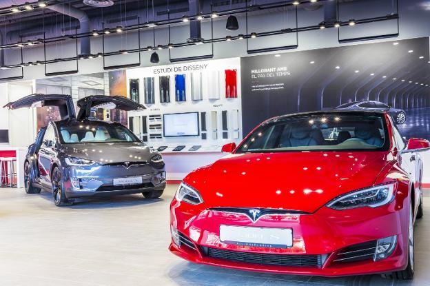 Una imagen del Tesla Store de Barcelona. :: L.R.M./