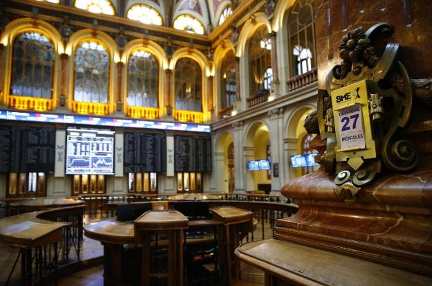 La Bolsa de Madrid, en la sesión de ayer. :: efe/