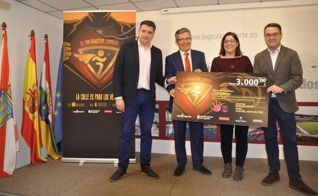 Logroño Deporte entrega 3.000 euros de la XXXIII San Silvestre a la Coordinadora ONG de Desarrollo
