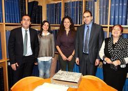 De izquierda a derecha, el jurado compuesto por Diego Holguín, Pilar Hidalgo, Leticia Viñuela, Alberto Pérez y Carmen Corral. :: JUAN MARÍN/