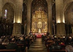 Recuerdo. La Concatedral de Santa María de La Redonda se llenó ayer durante el funeral en honor al exalcalde de Logroño Miguel Ángel Marín Castellanos. :: DÍAZ URIEL/