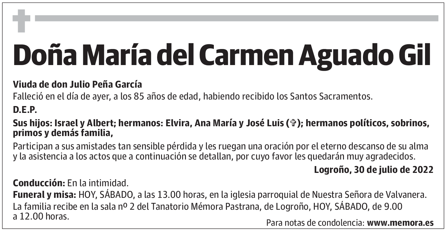 Doña María del Carmen Aguado Gil