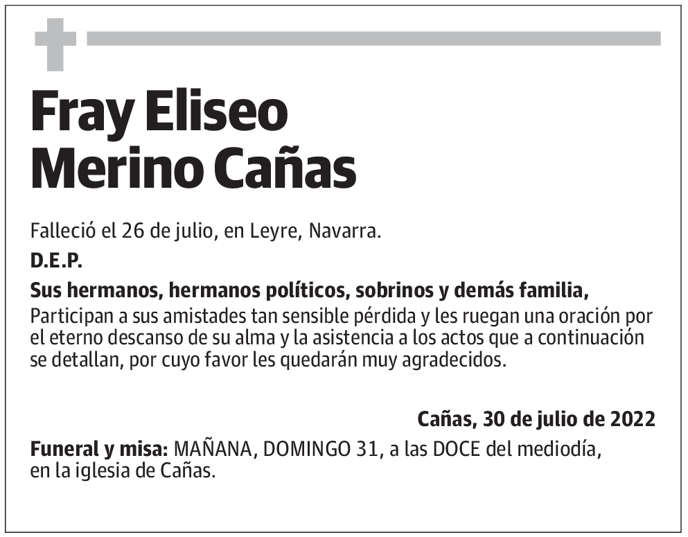 Fray Eliseo Merino Cañas