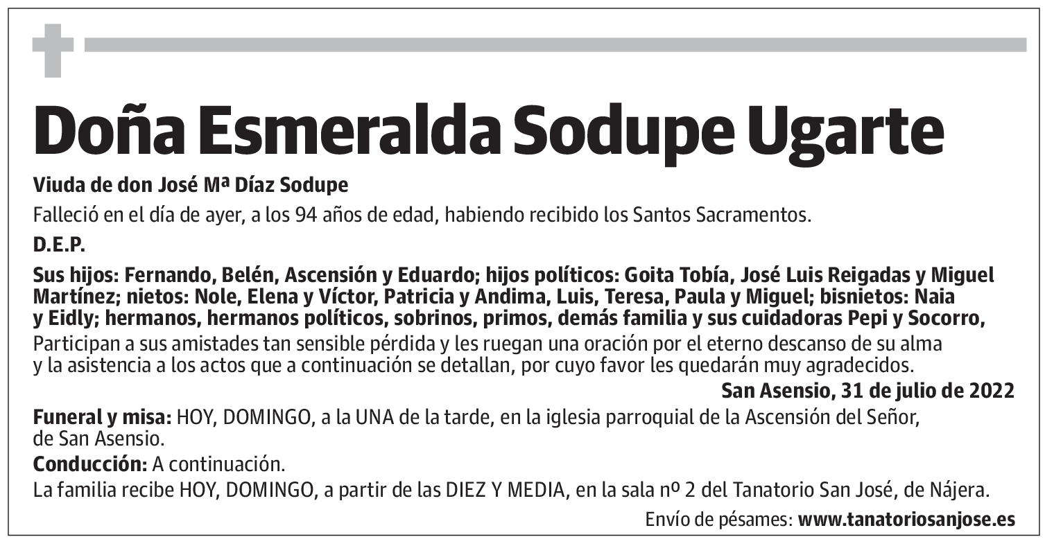 Doña Esmeralda Sodupe Ugarte