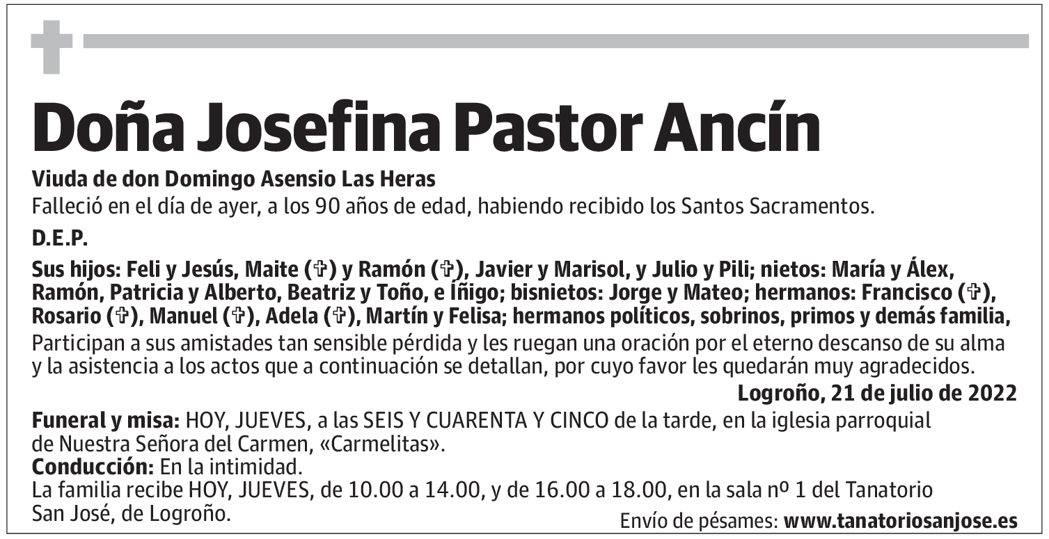 Doña Josefina Pastor Ancín