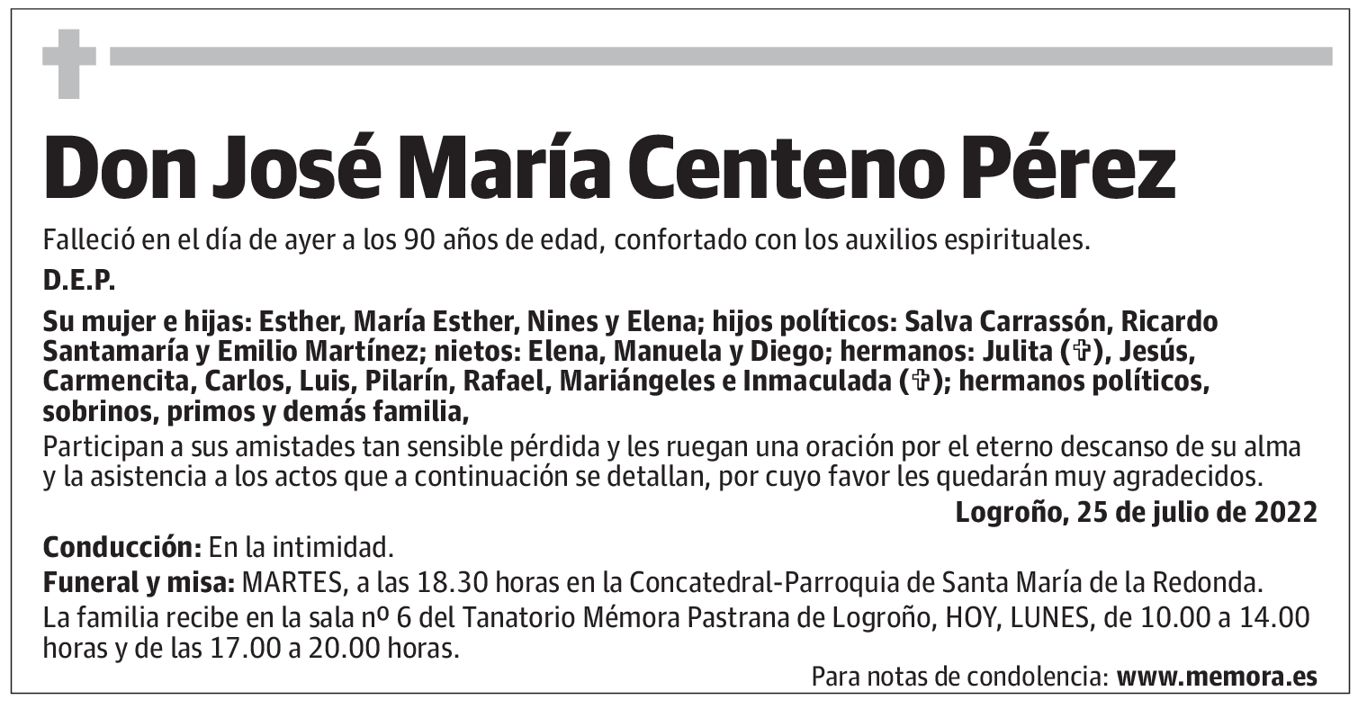 Don José María Centeno Pérez
