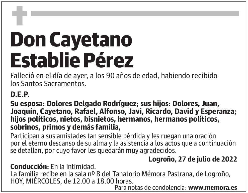 Don Cayetano Establie Pérez