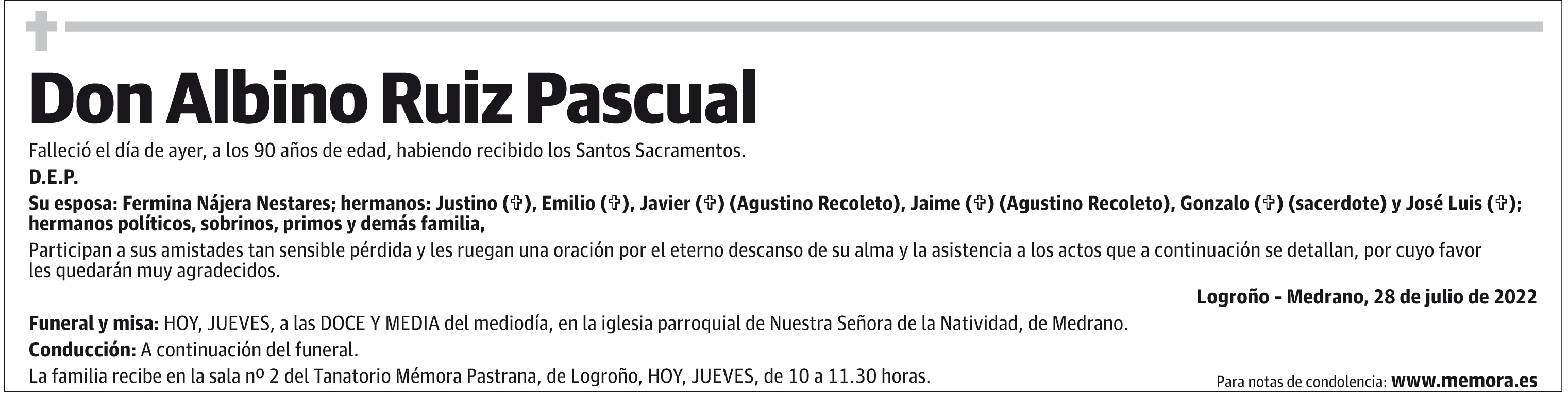 Don Albino Ruiz Pascual