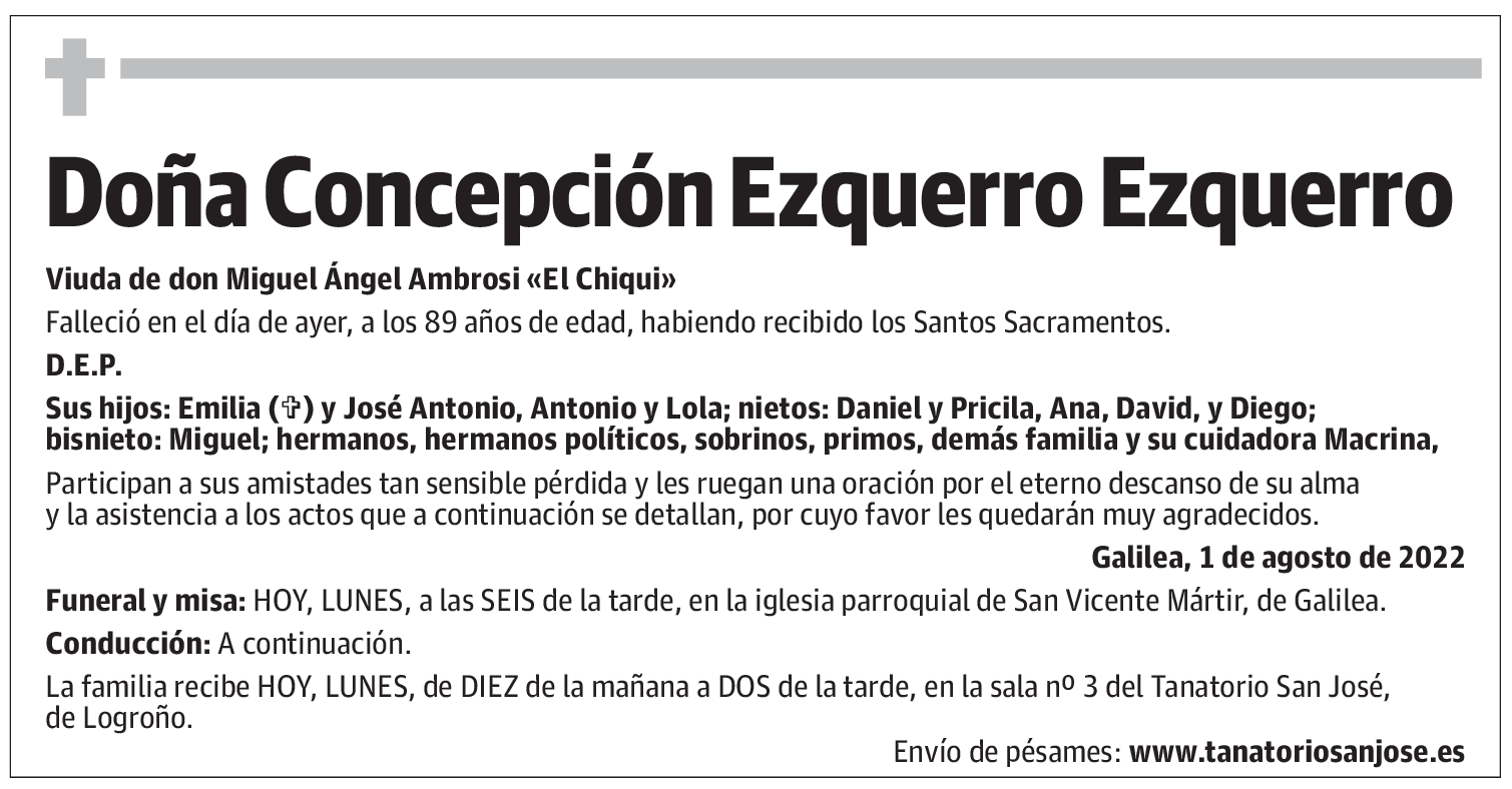 Doña Concepción Ezquerro Ezquerro