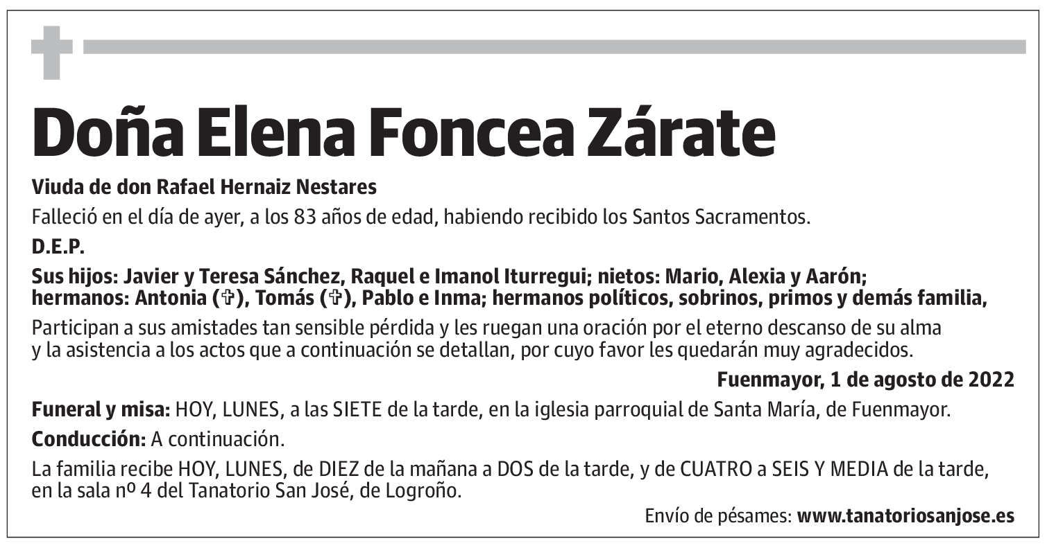 Doña Elena Foncea Zárate