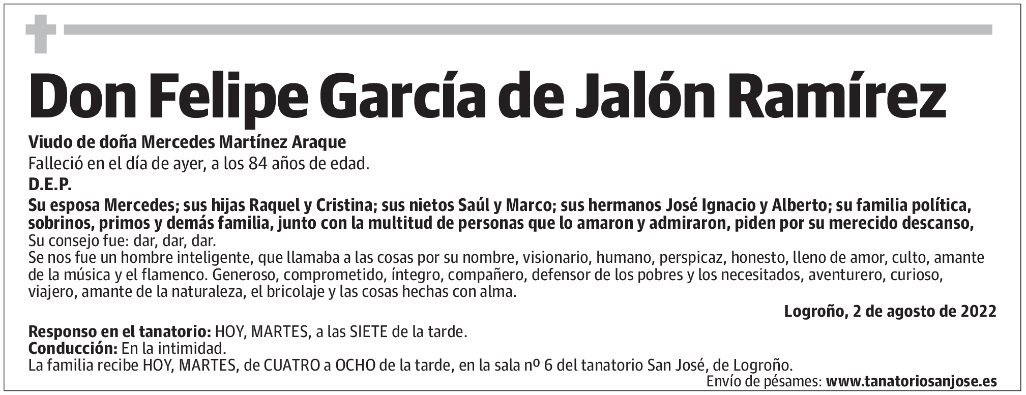 Don Felipe García de Jalón Ramírez