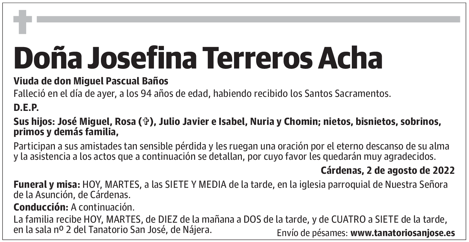 Doña Josefina Terreros Acha
