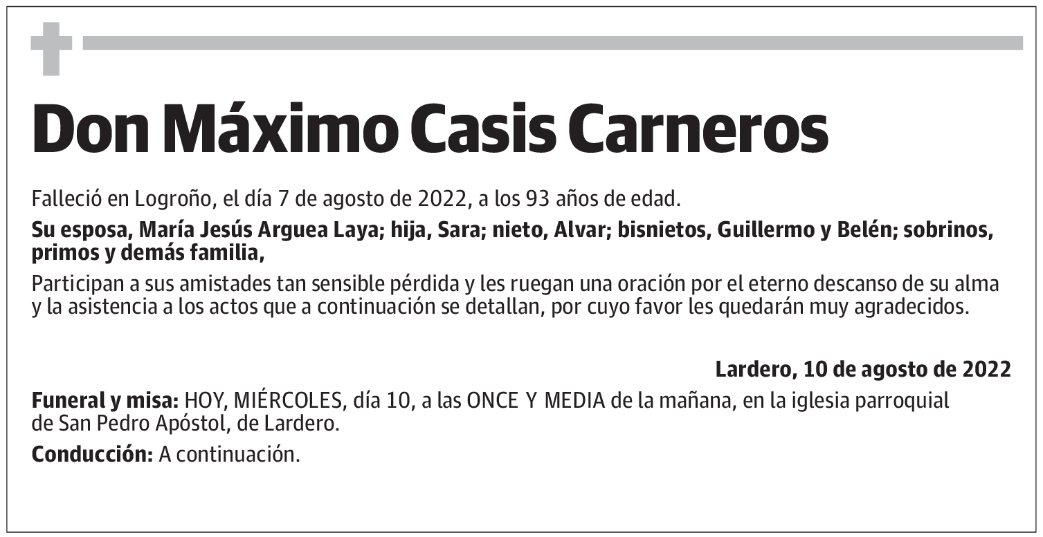 Don Máximo Casis Carneros