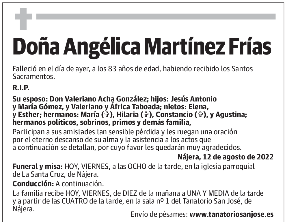 Doña Angélica Martínez Frías