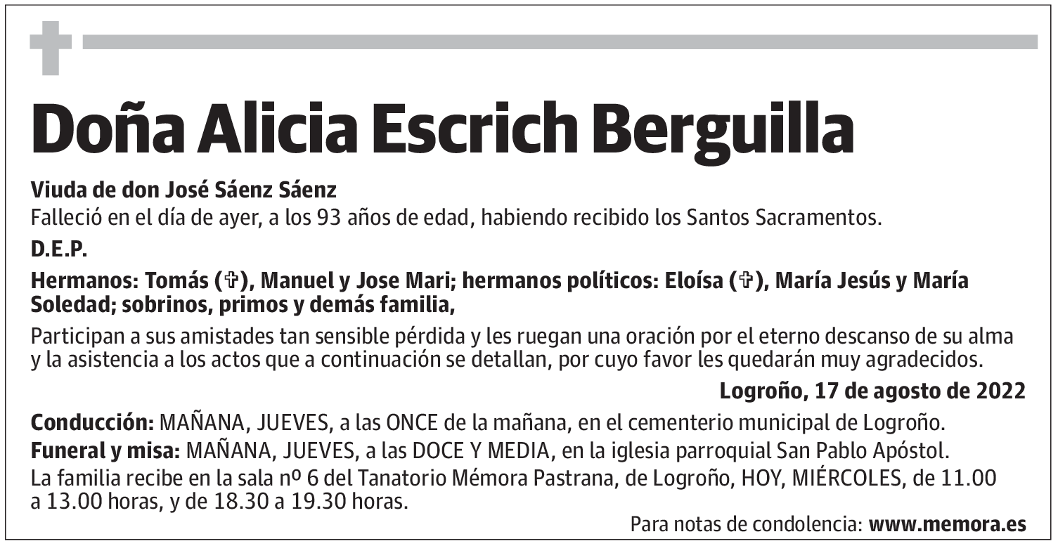 Doña Alicia Escrich Berguilla