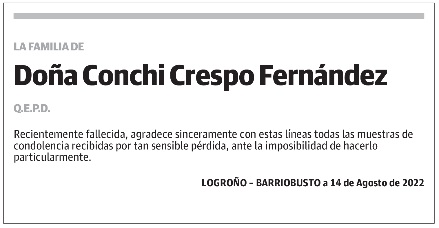 Doña Conchi Crespo Fernández