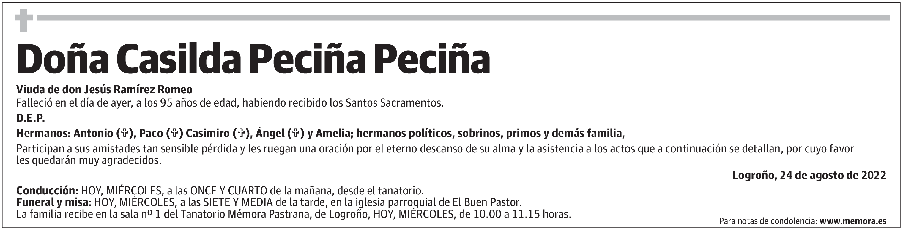 Doña Casilda Peciña Peciña