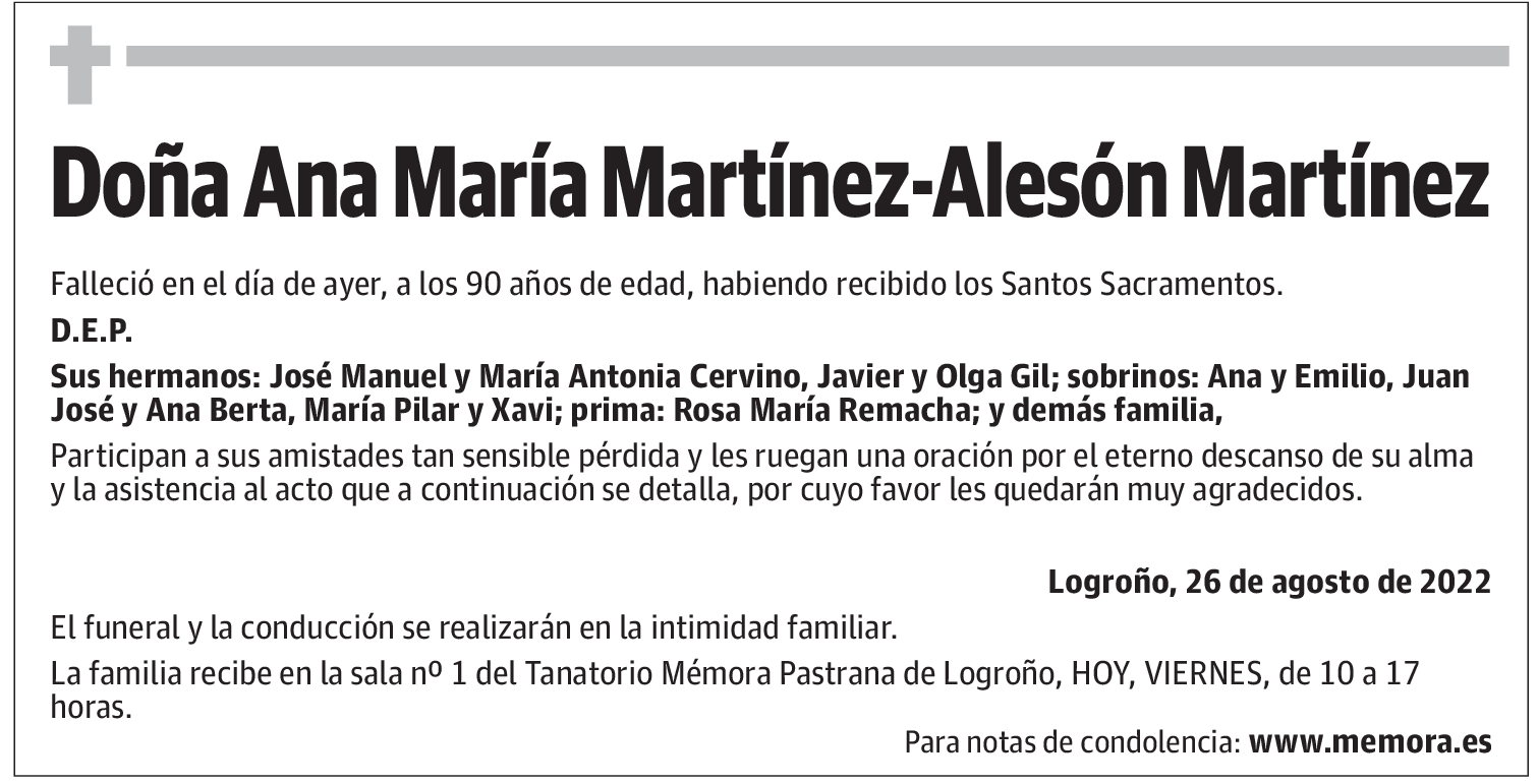 Doña Ana María Martínez-Alesón Martínez