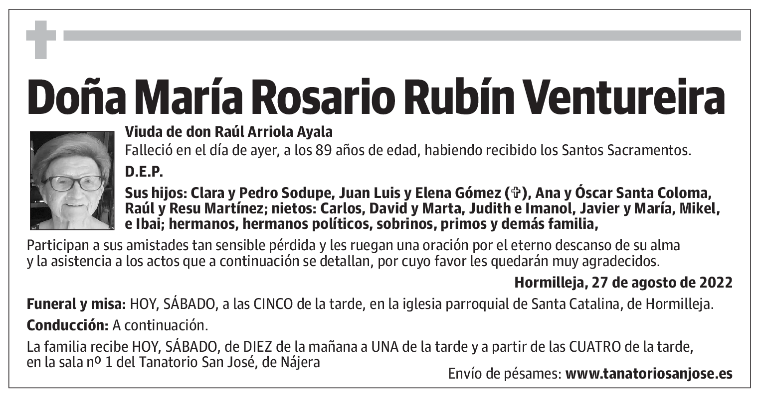 Doña María Rosario Rubín Ventureira