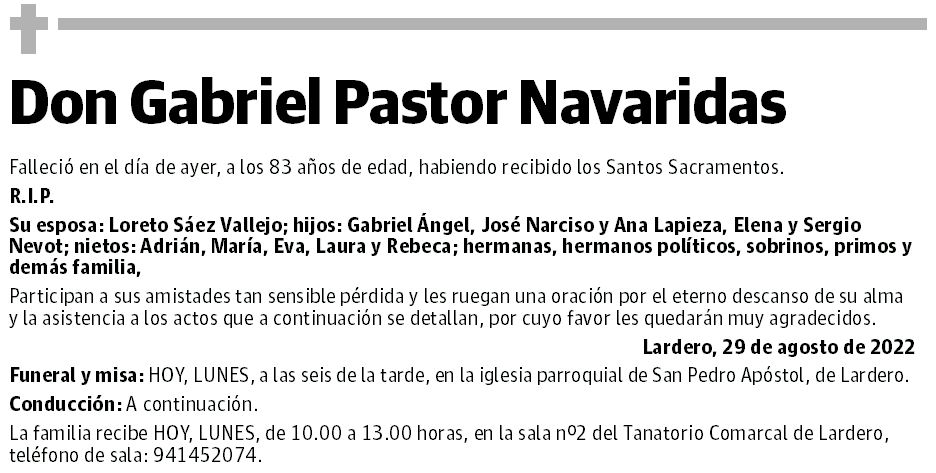 Don Gabriel Pastor Navaridas