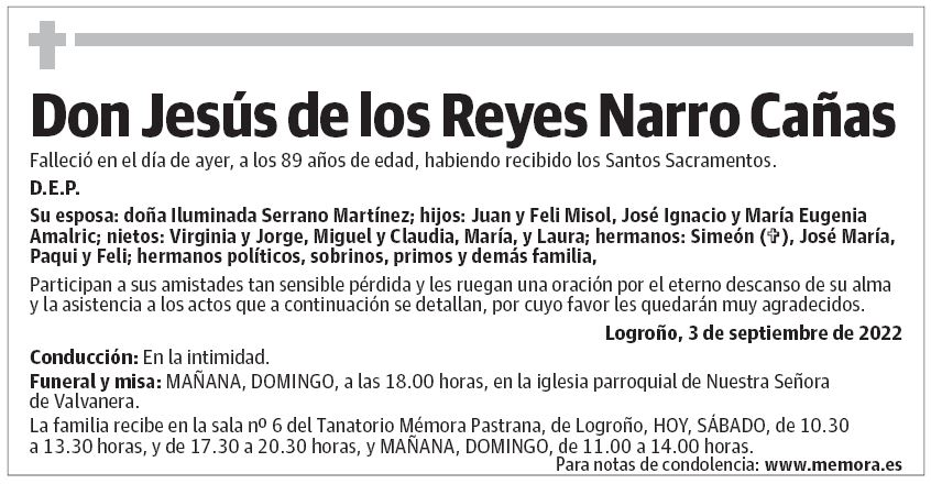 Don Jesús de los Reyes Narro Cañas