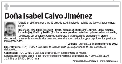Doña Isabel Calvo Jiménez