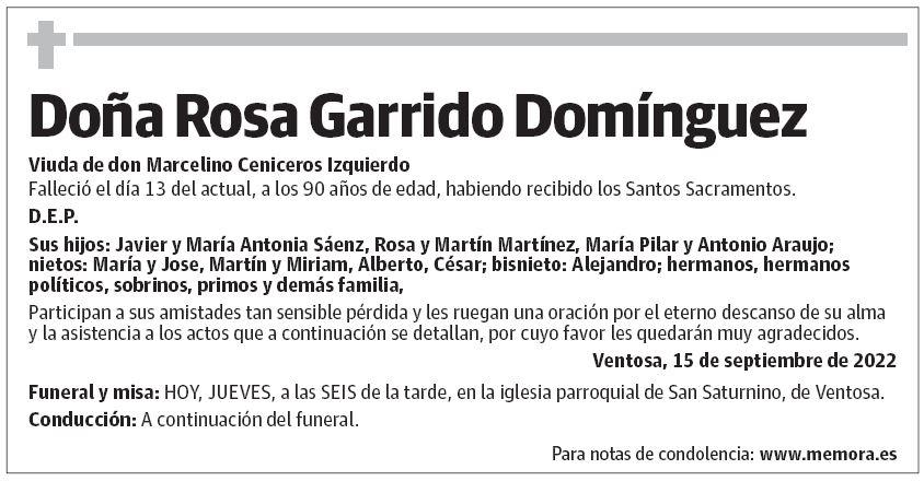 Doña Rosa Garrido Domínguez