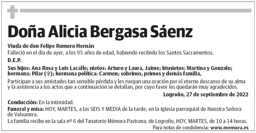Doña Alicia Bergasa Sáenz