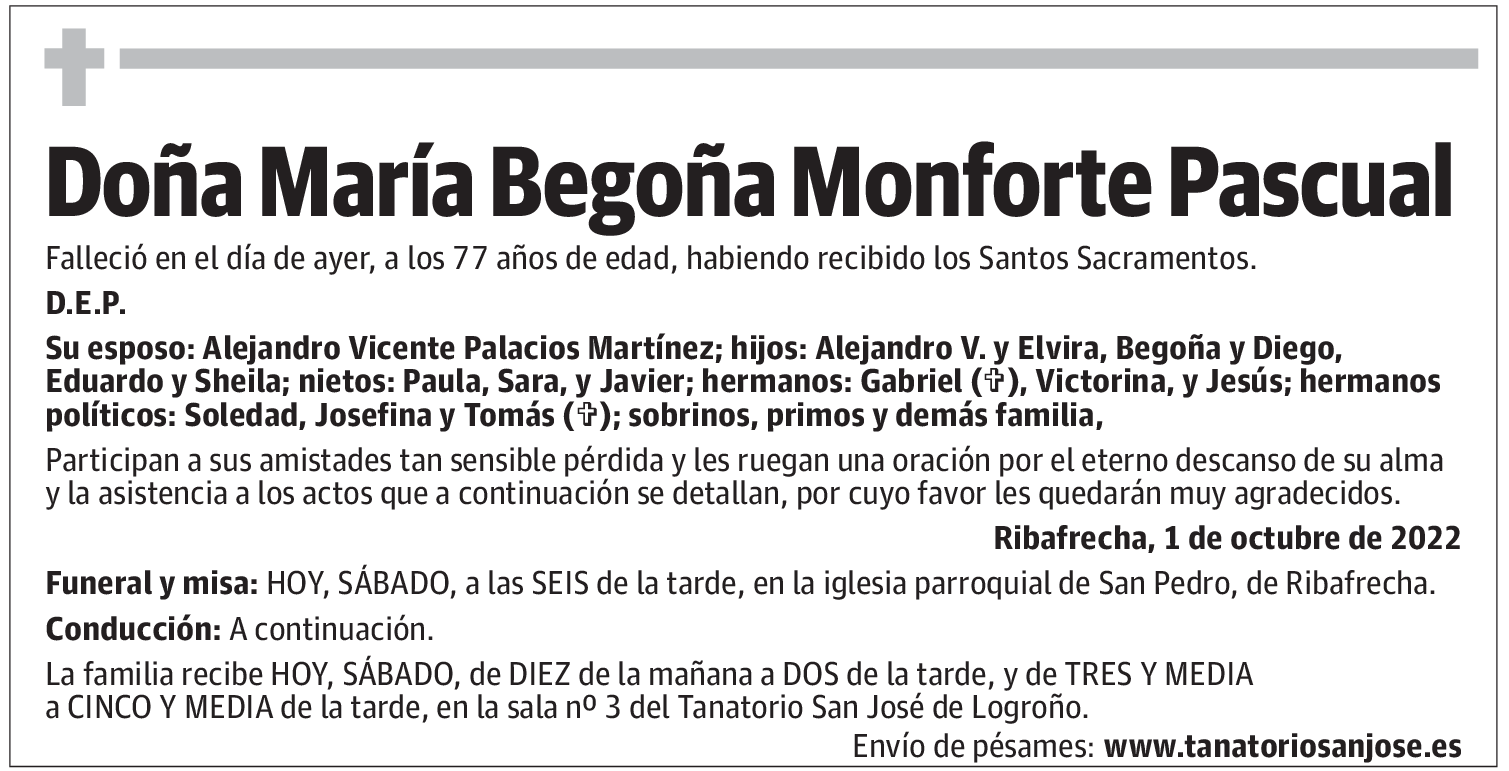Doña María Begoña Monforte Pascual