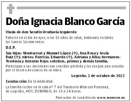 Doña Ignacia Blanco García