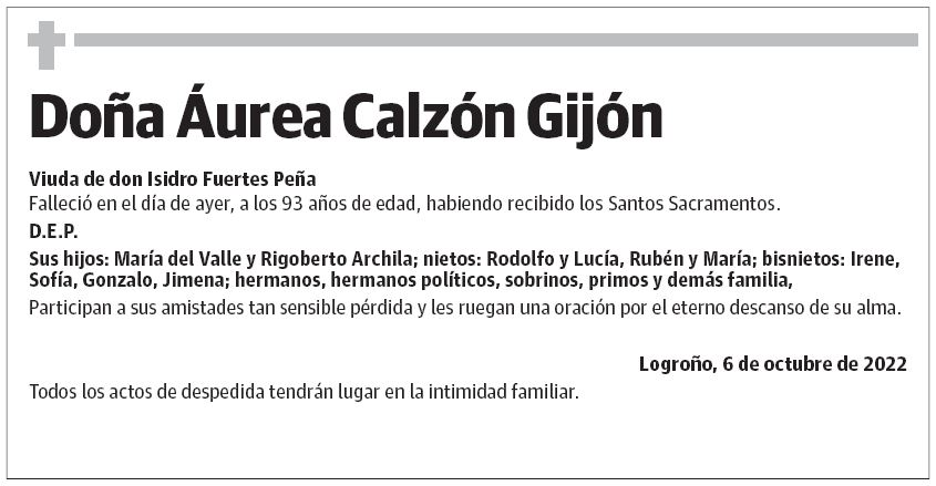 Doña Áurea Calzón Gijón