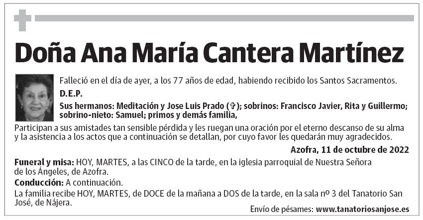 Doña Ana María Cantera Martínez