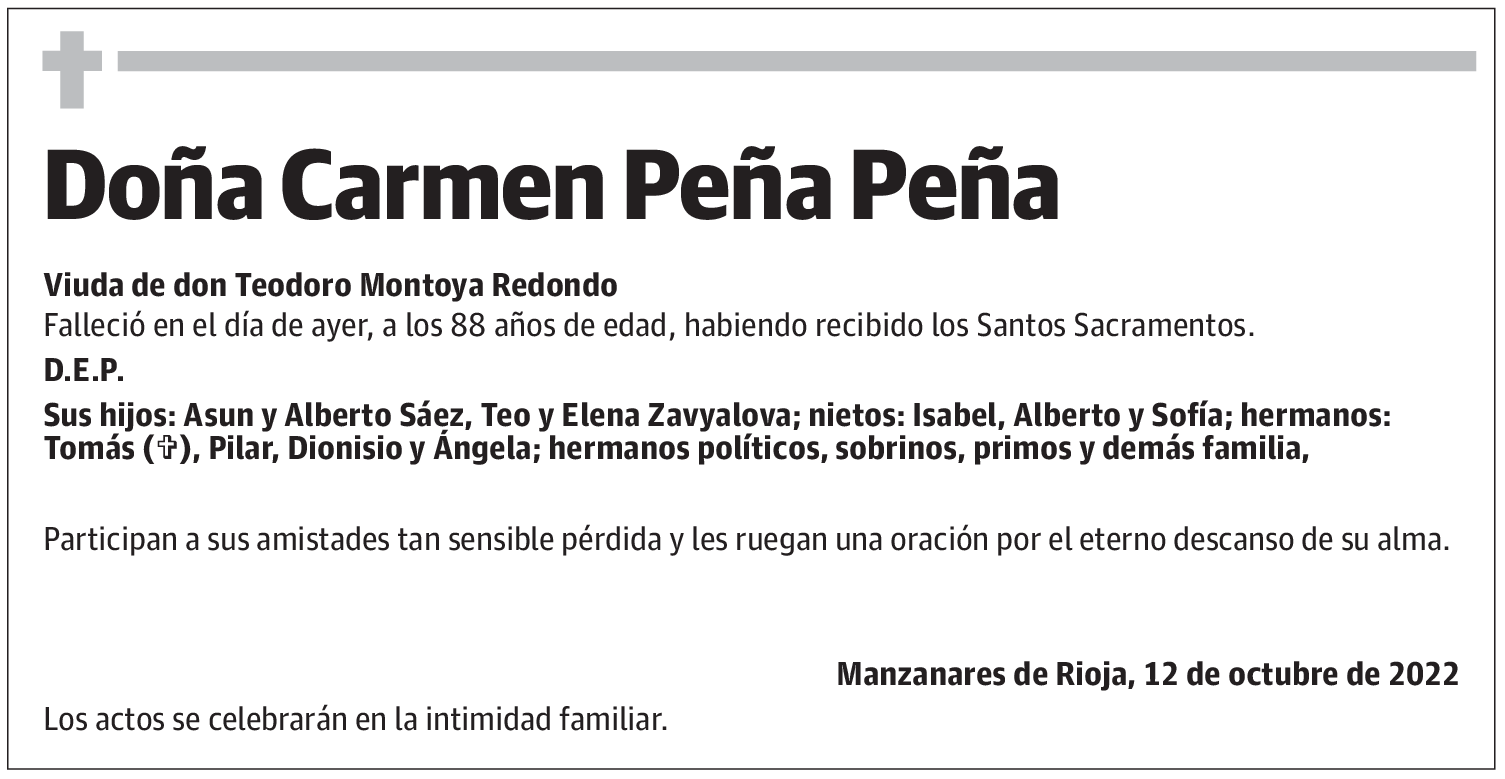 Doña Carmen Peña Peña