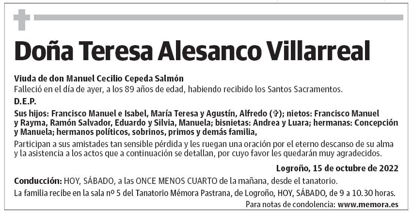 Doña Teresa Alesanco Villarreal