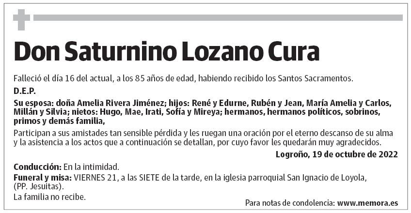 Don Saturnino Lozano Cura