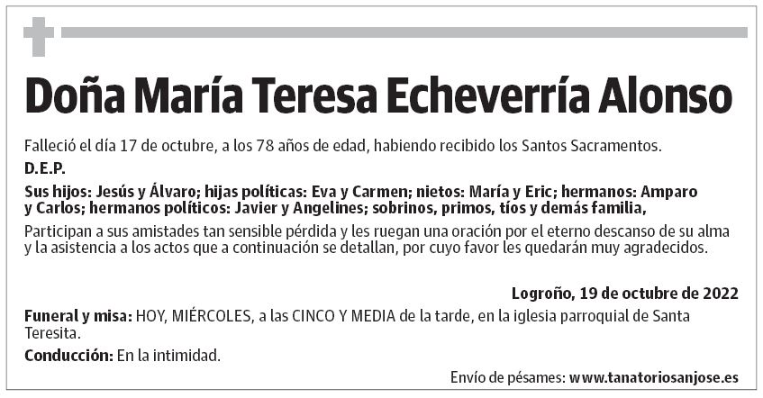 Doña María Teresa Echeverría Alonso