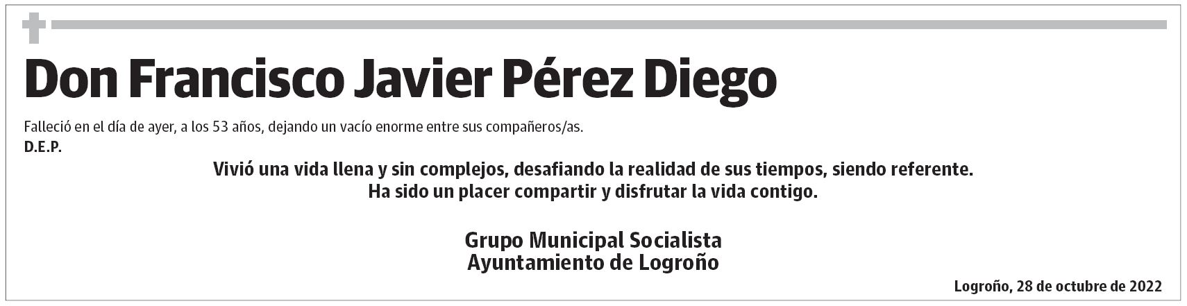 Don Francisco Javier Pérez Diego