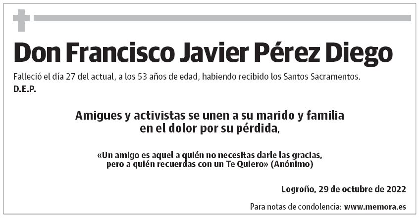 Don Francisco Javier Pérez Diego