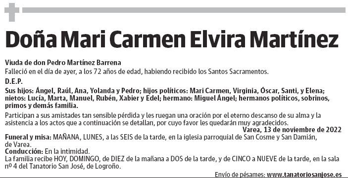 Doña Mari Carmen Elvira Martínez
