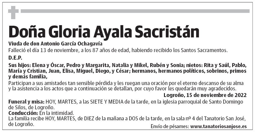 Doña Gloria Ayala Sacristán