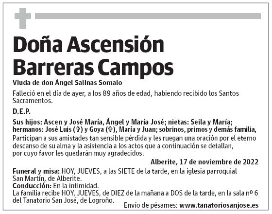 Doña Ascensión Barreras Campos