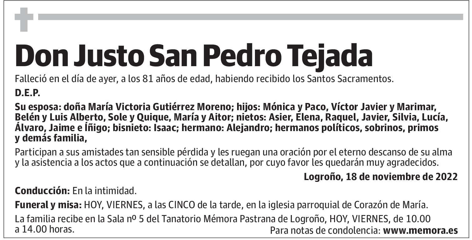 Don Justo San Pedro Tejada