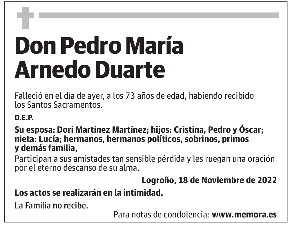 Don Pedro María Arnedo Duarte
