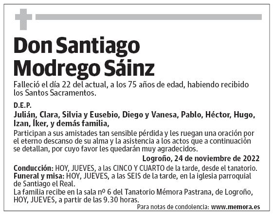 Don Santiago Modrego Sáinz