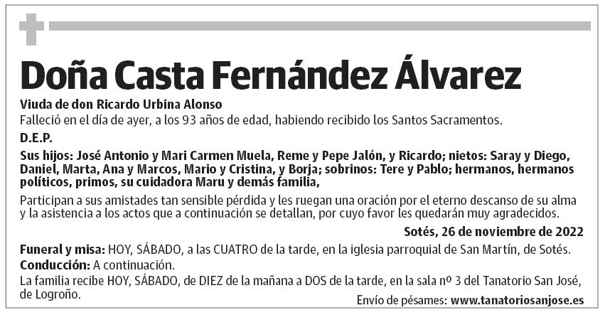 Doña Casta Fernández Álvarez