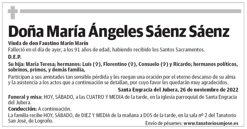 Doña María Ángeles Sáenz Sáenz